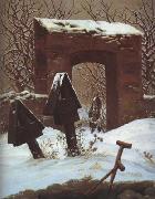 Cemetery in the Snow (mk10) Caspar David Friedrich